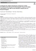 Cover page: Inadequate Use of Newer Treatments and Glycemic Control by Cardiovascular Risk and Sociodemographic Groups in US Adults with Diabetes in the NIH Precision Medicine Initiative All of Us Research Program.