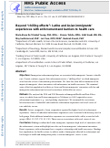 Cover page: Beyond Chilling Effects: Latinx and Asian Immigrants Experiences With Enforcement and Barriers to Health Care.