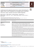 Cover page: A pharmacist-led community-based survey study: Determining the impact of the Covid-19 pandemic on actionable factors associated with worse cancer outcomes and cancer health disparities