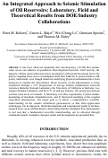 Cover page: An integrated approach to seismic stimulation of oil reservoirs: laboratory, field and theoretical results from doe/industry collaborations