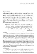 Cover page: Structural Racism and Its Effects on Native Hawaiians and Pacific Islanders in the United States: Issues of Health Equity, Census Undercounting, and Voter Disenfranchisement
