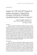 Cover page: Impact of a P4P and HIT Program to Reduce Emergency Department Hospital Utilization at Federally Qualified Health Centers in Hawai‘i