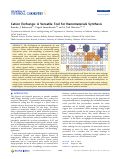 Cover page: Cation Exchange: A Versatile Tool for Nanomaterials Synthesis