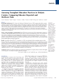 Cover page: Assessing Transplant Education Practices in Dialysis Centers: Comparing Educator Reported and Medicare Data