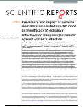 Cover page: Prevalence and impact of baseline resistance-associated substitutions on the efficacy of ledipasvir/sofosbuvir or simeprevir/sofosbuvir against GT1 HCV infection