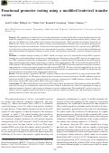 Cover page: Functional promoter testing using a modified lentiviral transfer vector.