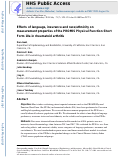 Cover page: Effects of Language, Insurance, and Race/Ethnicity on Measurement Properties of the PROMIS Physical Function Short Form 10a in Rheumatoid Arthritis