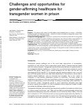 Cover page: Challenges and opportunities for gender-affirming healthcare for transgender women in prison