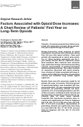 Cover page: Factors Associated with Opioid Dose Increases: A Chart Review of Patients' First Year on Long-Term Opioids.