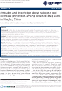 Cover page: Attitudes and knowledge about naloxone and overdose prevention among detained drug users in Ningbo, China