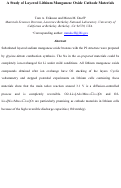 Cover page: A study of layered lithium manganese oxide cathode materials