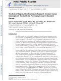 Cover page: The Role of Regional Conferences in Research Resident Career Development: The California Psychiatry Research Resident Retreat.