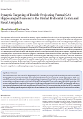 Cover page: Synaptic Targeting of Double-Projecting Ventral CA1 Hippocampal Neurons to the Medial Prefrontal Cortex and Basal Amygdala