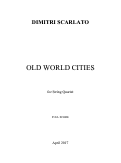 Cover page: Old World Cities