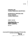 Cover page: Expedited Site Characterization Geophysics: Geophysical Methods and Tools for Site Characterization