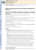 Cover page: Effects of partnership change on microbicide gel adherence in a clinical trial (HPTN 035).