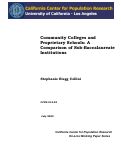 Cover page: Community Colleges and Proprietary Schools: A Comparison of Sub-Baccalaureate Institutions
