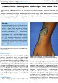 Cover page: Linear verrucous hemangioma of the upper limb: a rare case
