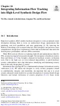 Cover page: Integrating Information Flow Tracking into High-Level Synthesis Design Flow