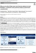 Cover page: Efficacy and safety of high-power short-duration ablation for atrial fibrillation: a systematic review and meta-analysis of randomized controlled trials.