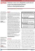 Cover page: Inferior vena cava diameter and risk of acute decompensated heart failure rehospitalisations