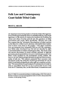 Cover page: Folk Law and Contemporary Coast Salish Tribal Code