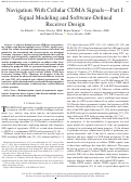 Cover page: Navigation With Cellular CDMA Signals- Part I: Signal Modeling and Software-Defined Receiver Design