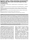 Cover page: Quantum Yields, Surface Quenching, and Passivation Efficiency for Ultrasmall Core/Shell Upconverting Nanoparticles