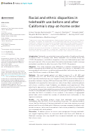 Cover page: Racial and ethnic disparities in telehealth use before and after Californias stay-at-home order.