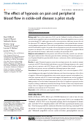 Cover page: The effect of hypnosis on pain and peripheral blood flow in sickle-cell disease: a pilot study.