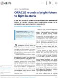 Cover page: ORACLE reveals a bright future to fight bacteria