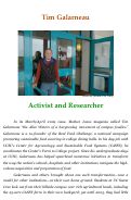 Cover page: Tim Galarneau: Activist and Researcher