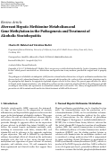 Cover page: Aberrant Hepatic Methionine Metabolism and Gene Methylation in the Pathogenesis and Treatment of Alcoholic Steatohepatitis