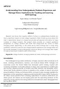 Cover page: Understanding How Undergraduate Students Experience and Manage Stress: Implications for Teaching and Learning Anthropology