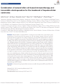 Cover page: Combination of natural killer cell-based immunotherapy and irreversible electroporation for the treatment of hepatocellular carcinoma.