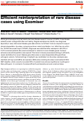 Cover page: Efficient reinterpretation of rare disease cases using Exomiser.