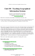 Cover page: Units 158-160 - Teaching Geographical Information Systems