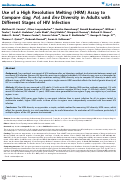 Cover page: Use of a high resolution melting (HRM) assay to compare gag, pol, and env diversity in adults with different stages of HIV infection.