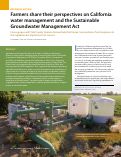 Cover page: Farmers share their perspectives on California water management and the Sustainable Groundwater Management Act