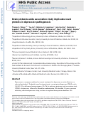 Cover page: Brain proteome-wide association study implicates novel proteins in depression pathogenesis.