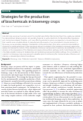 Cover page: Strategies for the production of biochemicals in bioenergy crops