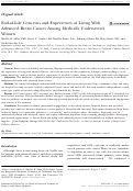 Cover page: End-of-Life Concerns and Experiences of Living With Advanced Breast Cancer Among Medically Underserved Women