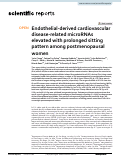 Cover page: Endothelial-derived cardiovascular disease-related microRNAs elevated with prolonged sitting pattern among postmenopausal women