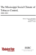 Cover page: The Mississippi Social Climate of Tobacco Control, 2000-2001