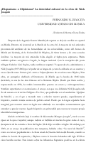 Cover page: ¿Hispanismo o filipinismo? La identidad cultural en la obra de Nick Joaquin