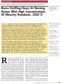 Cover page: Nurse Staffing Hours At Nursing Homes With High Concentrations Of Minority Residents, 2001–11