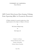 Cover page: MIP-Coated Microbeam Mass Sensing Utilizing Noise Squeezing Effect in Parametric Resonance