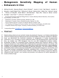 Cover page: Mutagenesis Sensitivity Mapping of Human Enhancers In Vivo