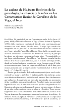 Cover page: La cadena de Huáscar: Retórica de la genealogía, la infancia y la niñez  en los Comentarios Reales de Garcilaso de la Vega, el Inca