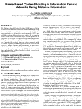 Cover page: Name-based content routing in information centric networks using distance information